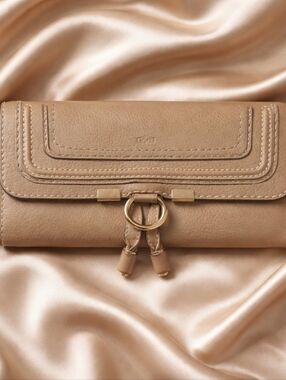 Chloe Tan Leather Long Wallet